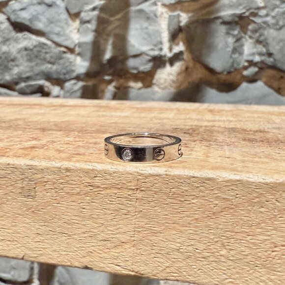 Cartier White Gold LOVE Small Model 1 Diamond Ring - Picture 4 of 15